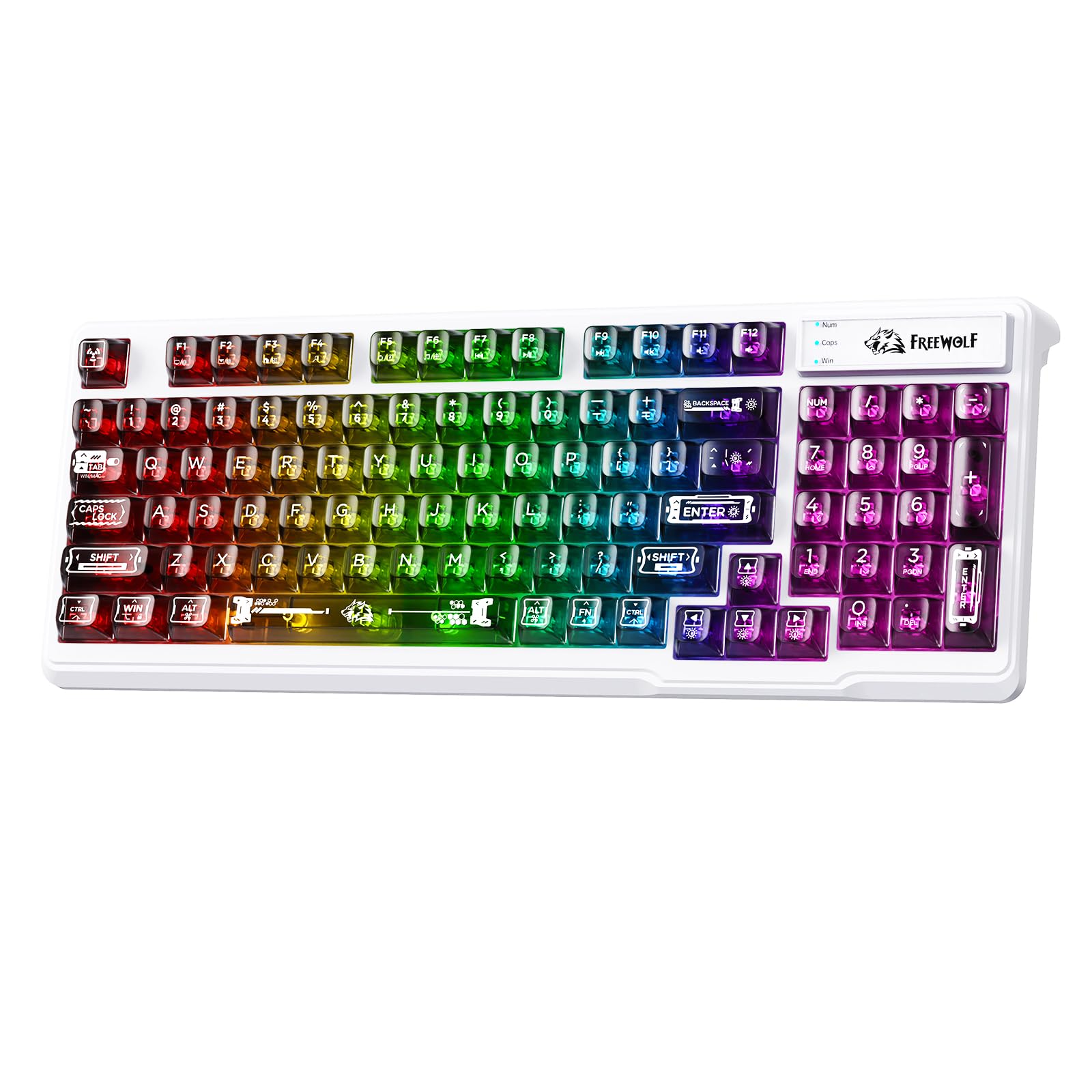 Amazon.co.jp: FREEWOLF M95 透明メンブレンキーボード クリアキー
