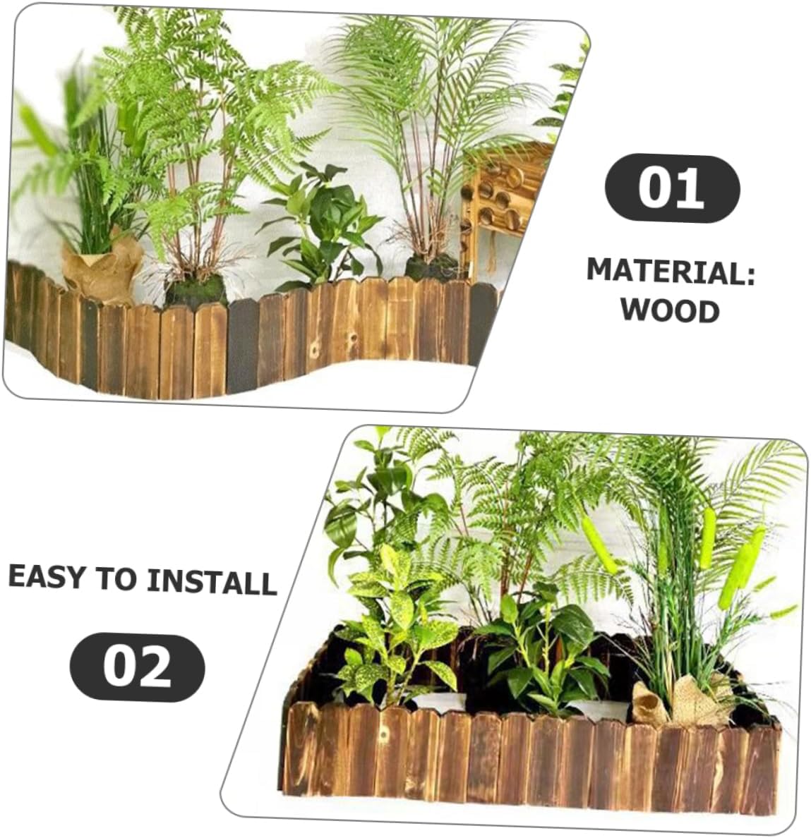 Toyvian Garden Edging Border Fence Decor Flexible and for Lawn Decoration for Flower Beds and Vegetable Gardens Easy Installation Height