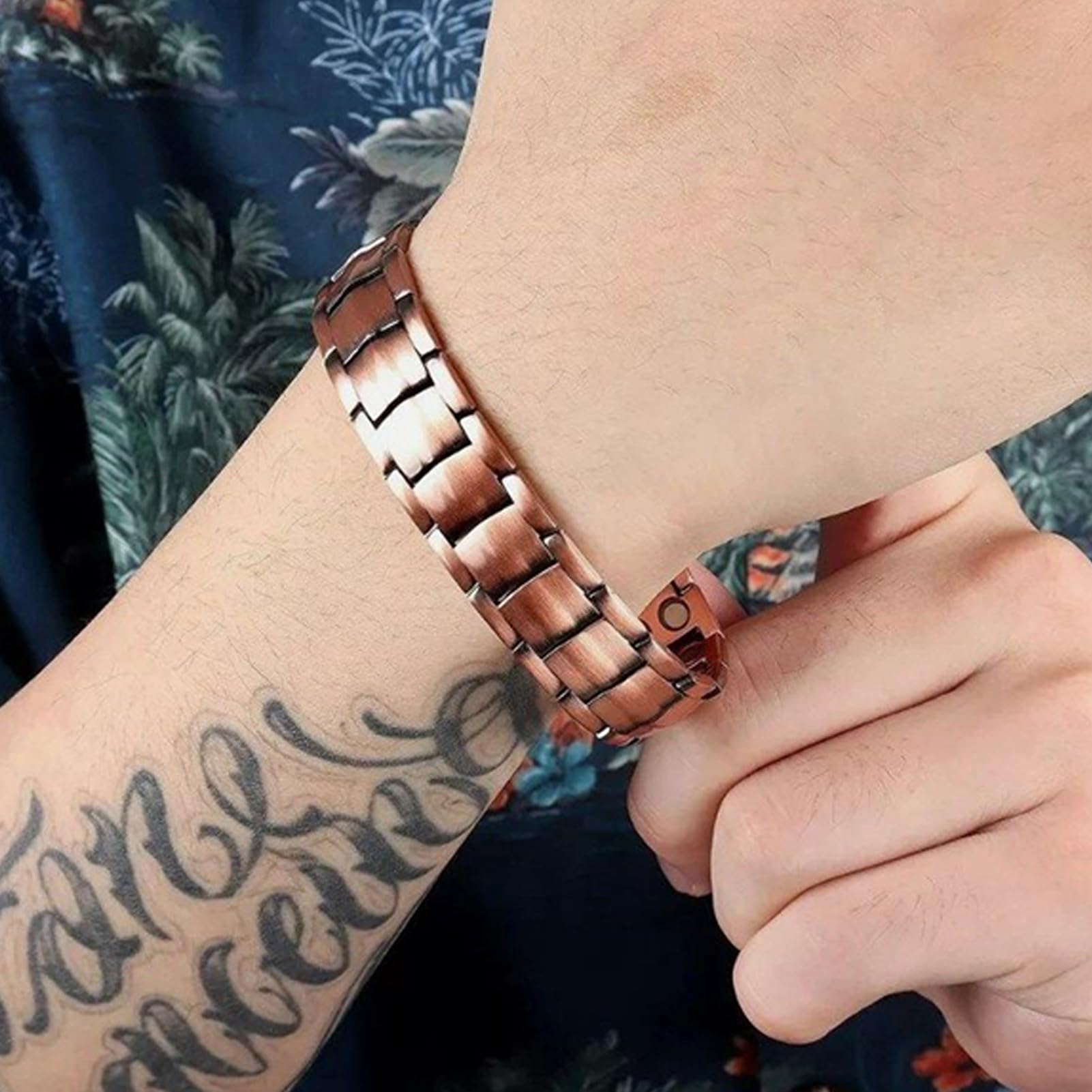 Pulsera De Cobre Para Hombres | Brazalete Magnético De Cobre Puro Joyería Relajante - Brazalete Ajustable Para Hombre Adultos Deportes Gimnasio Running Golf Tenis Viaje