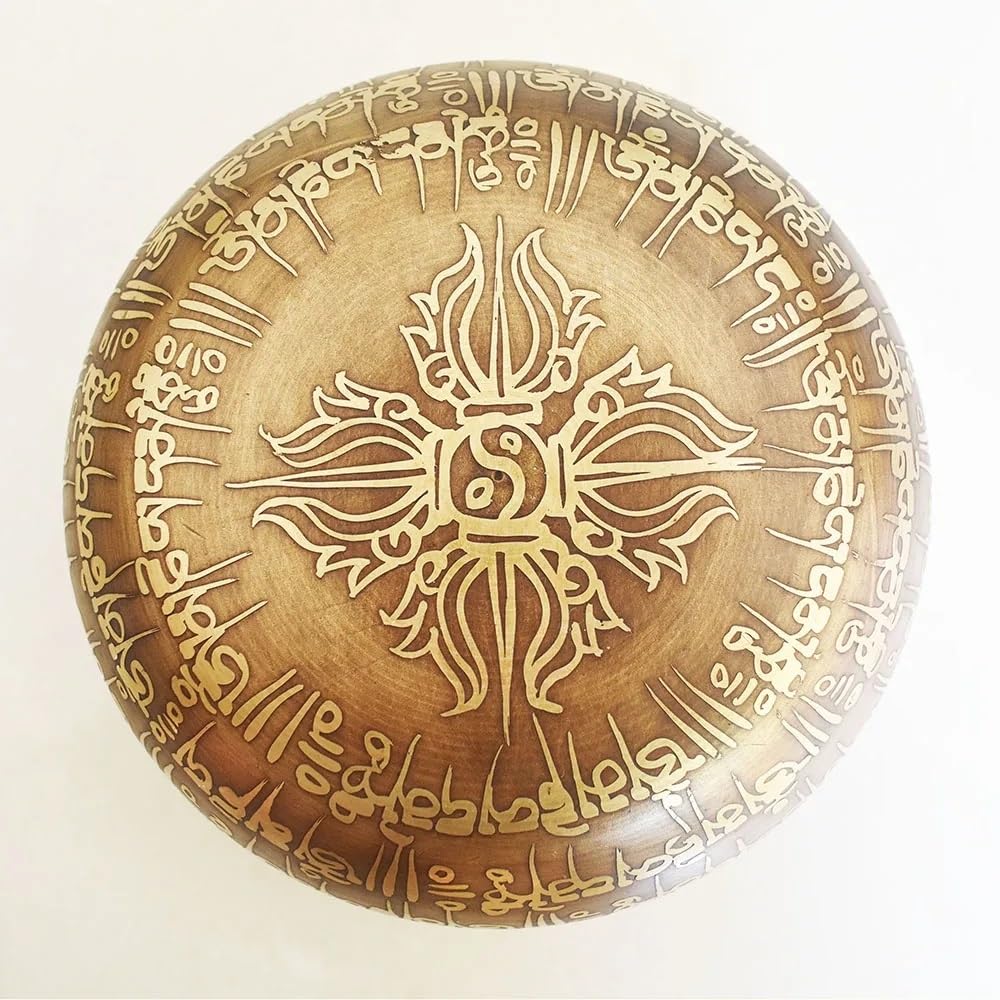 Ręcznie robiony zestaw misy dźwiękowych Budda Mantra Design tybetańska miska do medytacji jogi