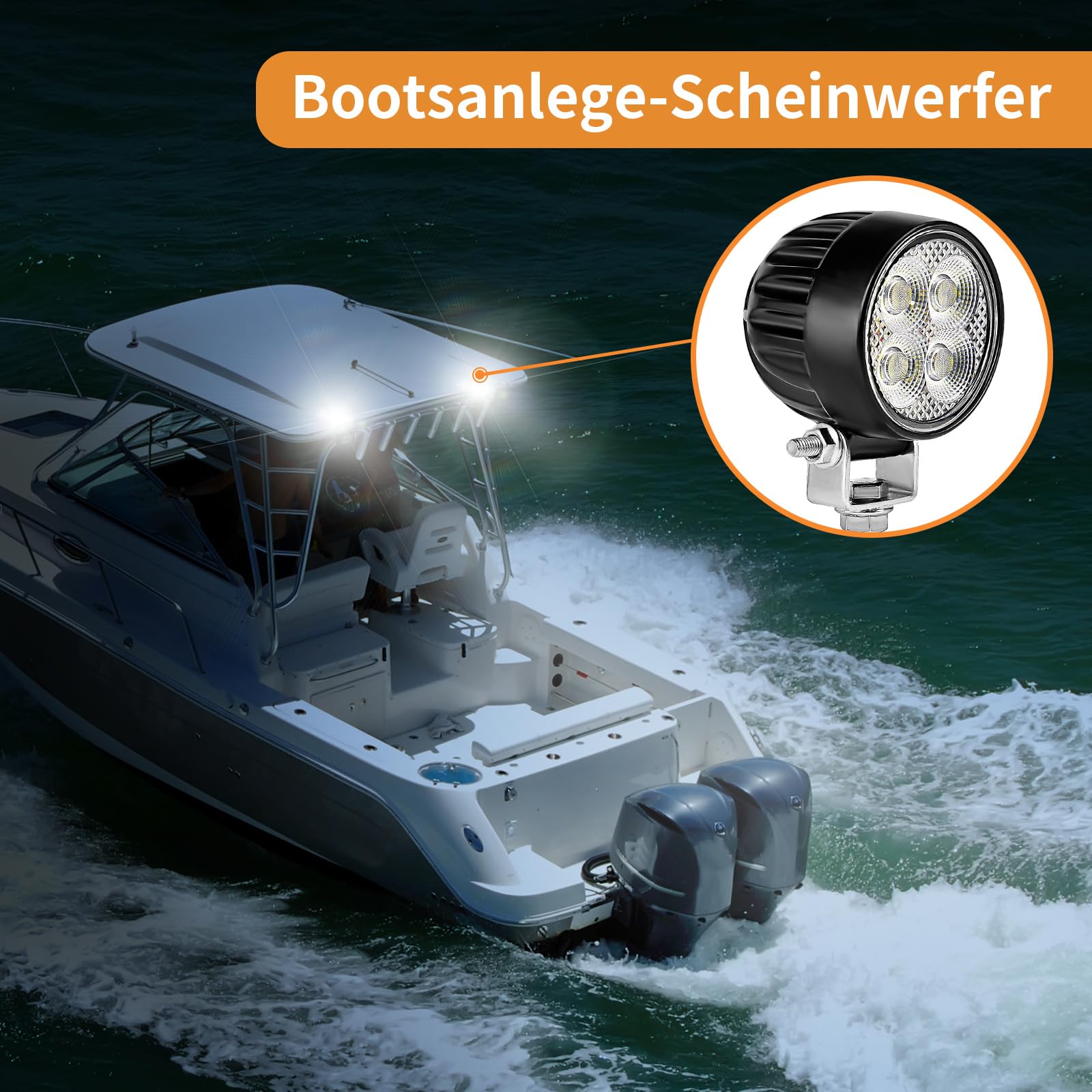 LED Arbeitsscheinwerfer 12v 24v,1600 Lumen Nahfeldausleuchtung, LED Scheinwerfer 12 volt Traktor ATV LKW, Zusatzscheinwerfer Auto,15W 4er Packung