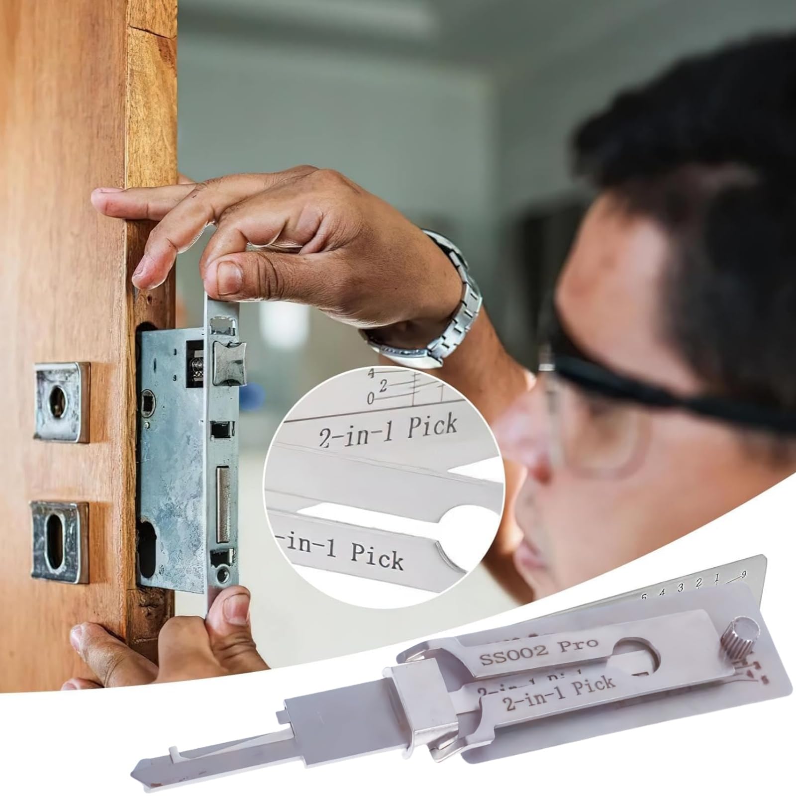 Master 2-in-1 Schloss-Decoder & Pick-Set – Professionelles Picking-Werkzeug-Set für Auto-Enthusiasten (SS002 Pro)