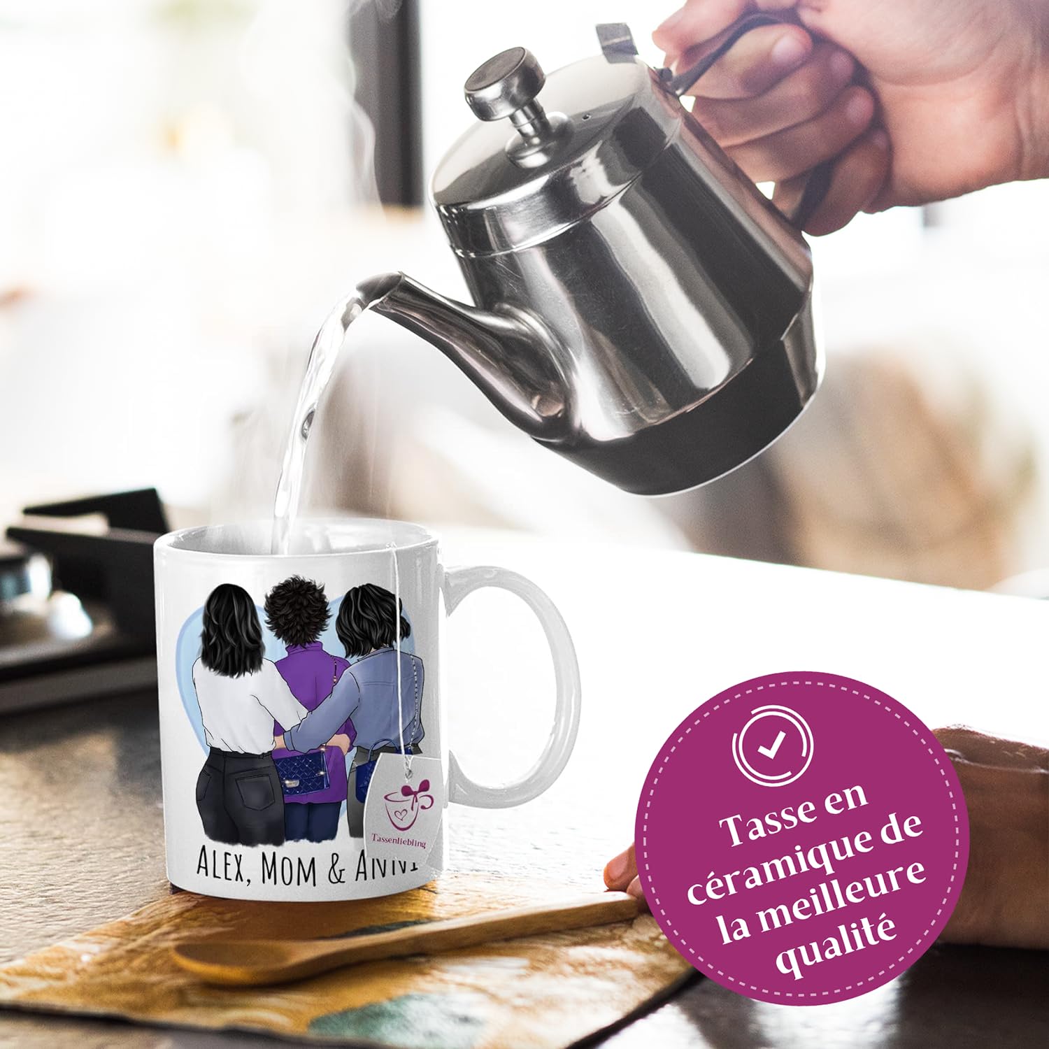 Mug Humour Belle-Mère Tasse Message Drôle. Idée Cadeau Original Pour Belle- Maman, Amie Femme Mère Pour Anniversaire Fête Noël Ou Pour Le Plaisir. Imprimé En France. Le Sourire Dès Le Réveil