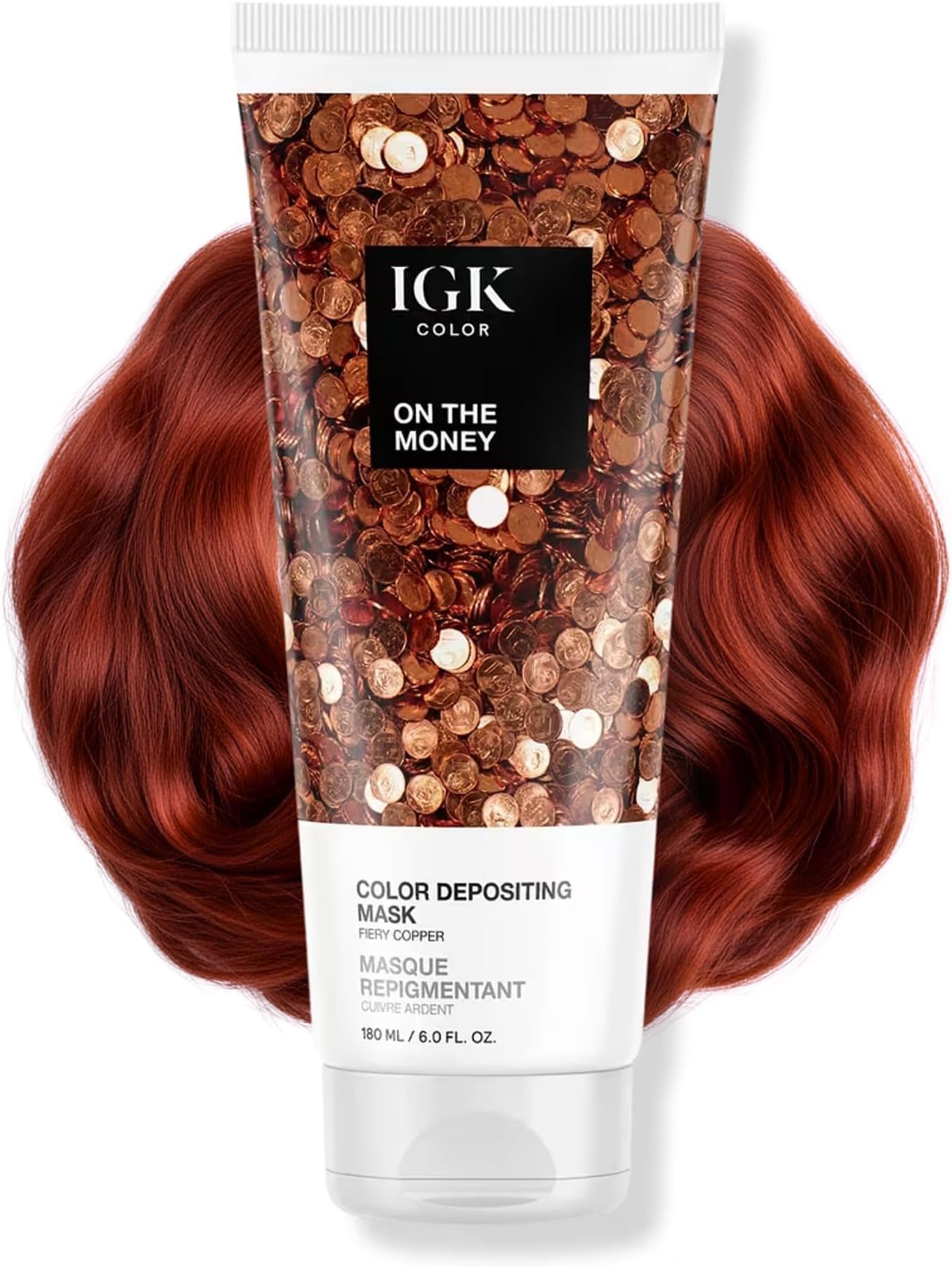 Color Depositing Mask ON THE MONEY - Fiery Copper | Conditioning + Hydrate + Shine | Vegan + Cruelty Free | 6 Oz