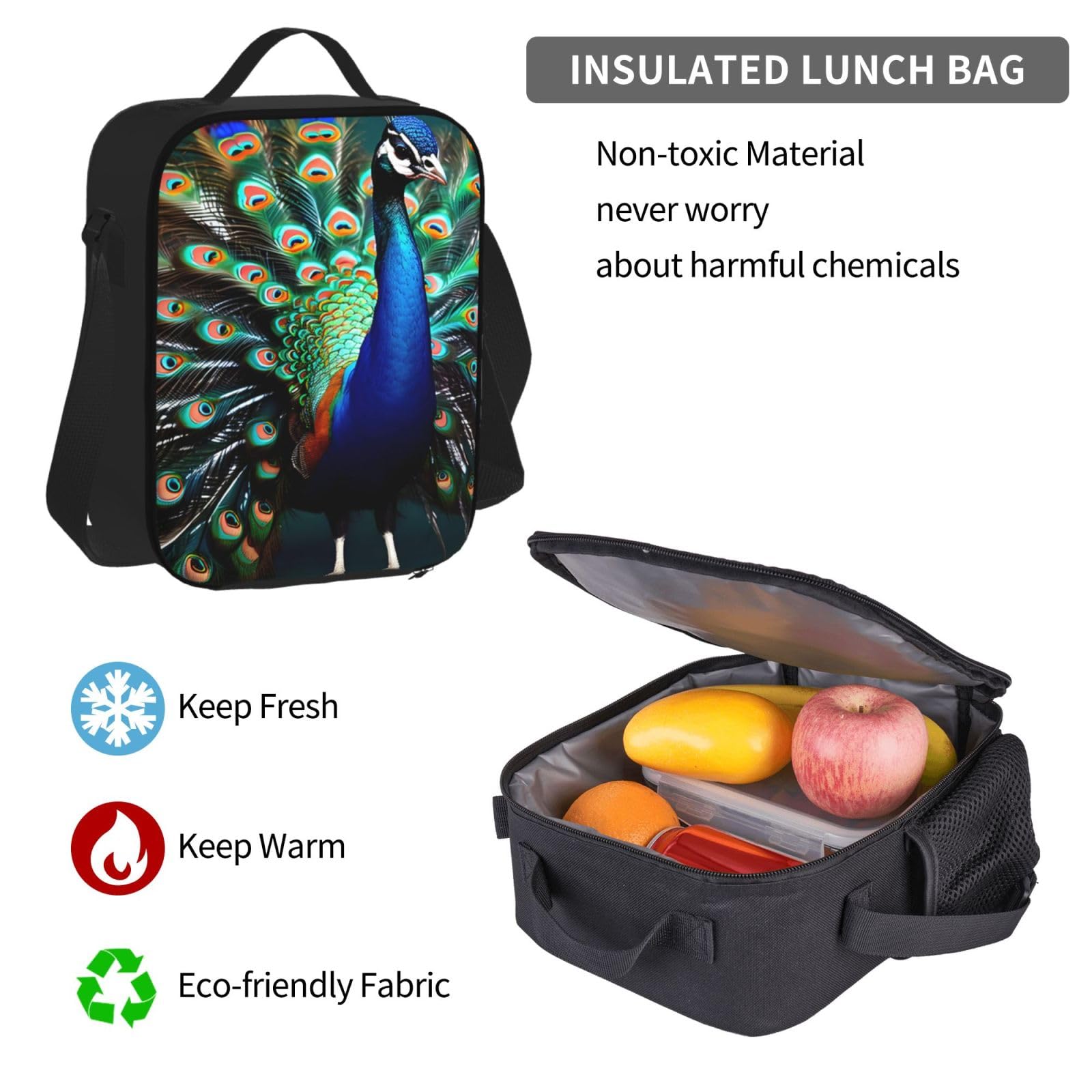 Zaino, borsa portapranzo, astuccio, set da 3 pezzi, per lavoro e