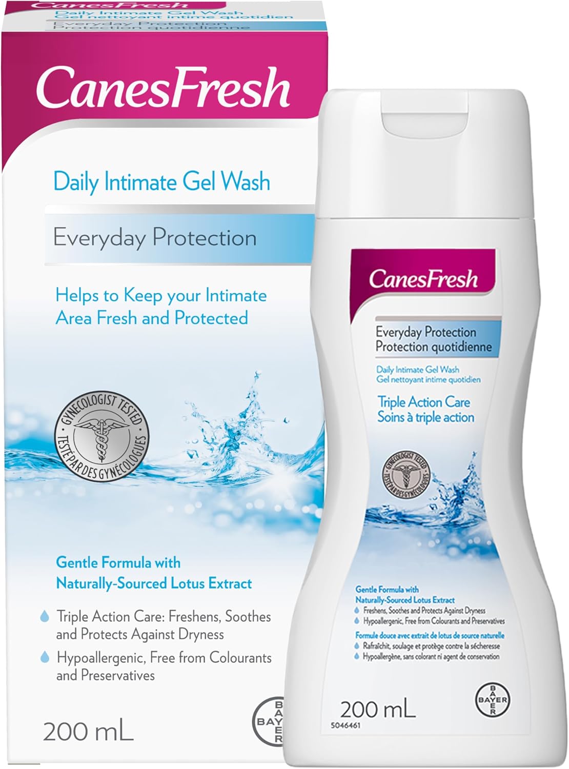 CanesFresh Feminine Wash- Everyday Protection pH Balanced Feminine Wash, Gynecologist Tested Vaginal Wash For Women, Naturally Sourced Lotus Extract, Provitamin B5, 200 mL