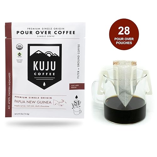 Miniatura 6 de Kuju Coffee Paquetes de café individuales para verter de primera calidad, para mochileros, viajes, campamentos, café orgánico individual, comercio