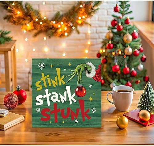 Miniatura 3 de Letrero de madera con texto en inglés Merry Christmas para decoración del hogar, decoración de pared de Navidad, decoración navideña para