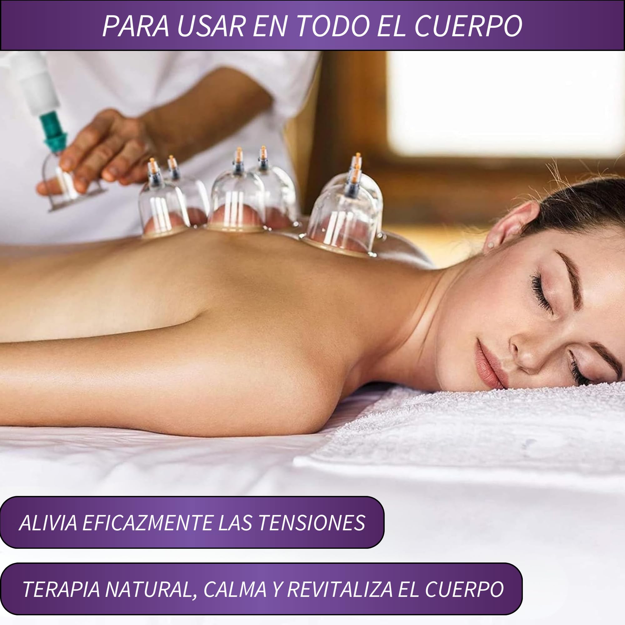 Uplife Set de 12 Ventosas Fisioterapia - Ventosaterapia Masaje de Espalda, Dolor de Espalda y Cuello, Vacumterapia Glúteos - Masajeador para Celulitis y Masaje Anticelulítico Reductor