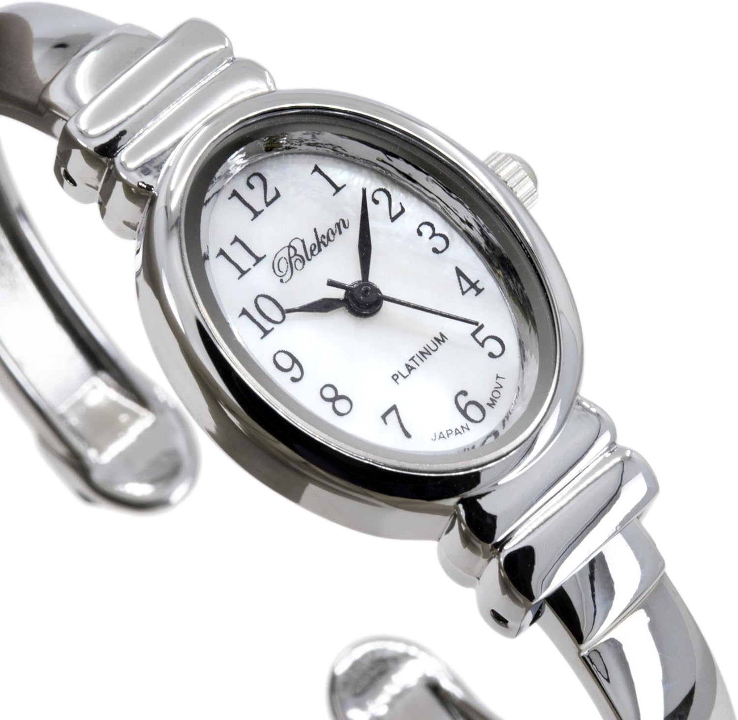 Blekon Elegant Bracelet Watch for Women – Mother-of-Pearl Dial, Polished Case Perfect for Petite Wrists – Sophisticated Cuff Bangle Watches for Women - Image 3