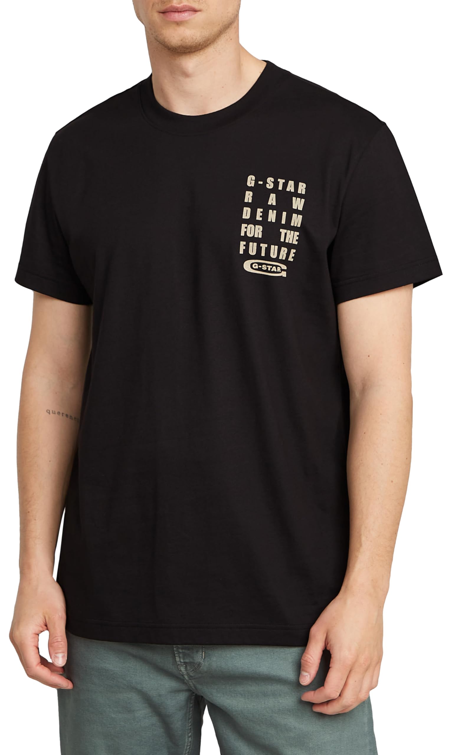 G-Star Men's Text Chest T-Shirt, Black (dk black D25968-C506-6484), M