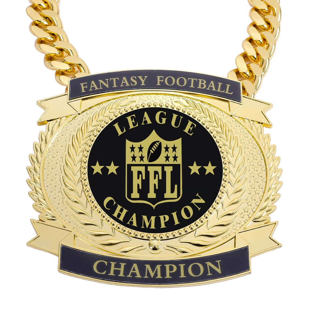 Medalla de cinturón de fútbol de fantasía, trofeo de campeonato de cadenas de campeonato, trofeo ganador del premio, medalla de campeón grande de 7-3/4 x 7 pulgadas