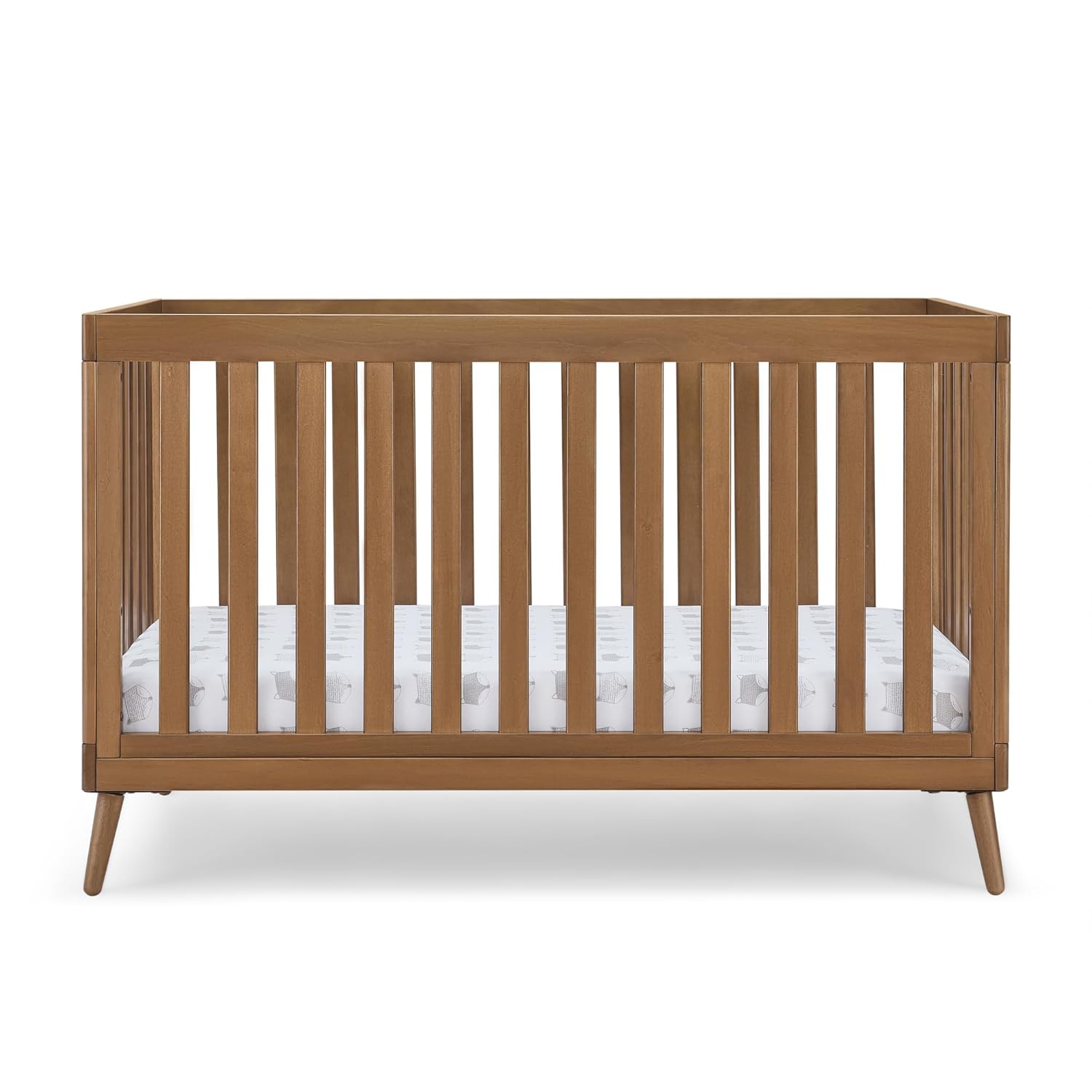 Delta Children Essex 4-in-1 Convertible Crib, GREENGUARD Gold Certified Chestnut – Safe, Sustainable Nursery Staple