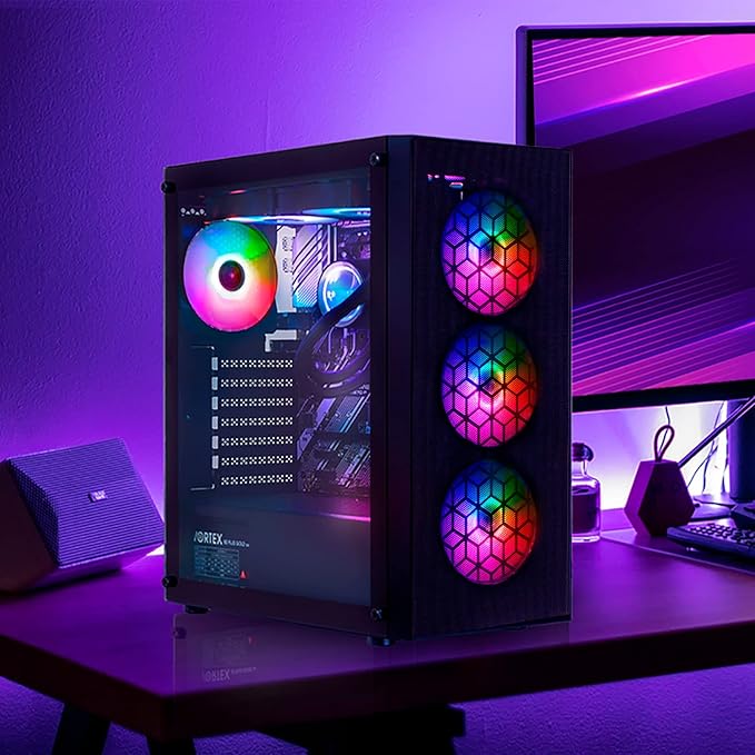 Raidmax X921 Mesh Airflow and Tempered Glass Gaming PC Case with Fans