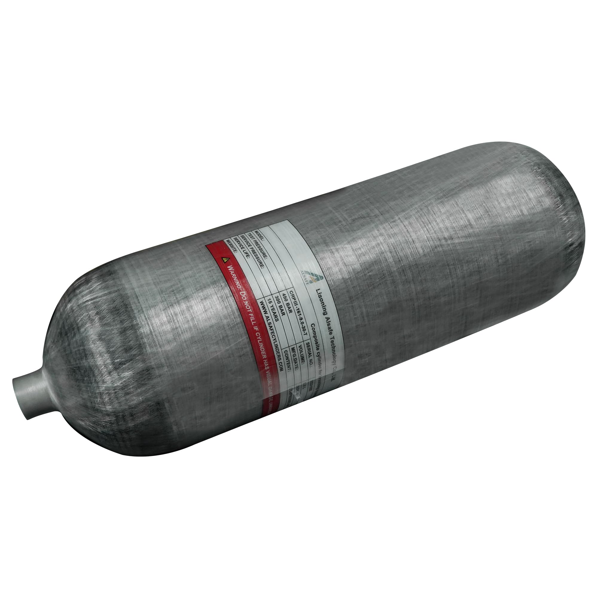 TUXING Tanque de buceo de fibra de carbono de 4500 psi, cilindro compuesto de alta presión de 9 L, 9000 cc, tanque de buceo, cilindro de gas de buceo profundo, tanque de aire Pcp para buceo profundo y