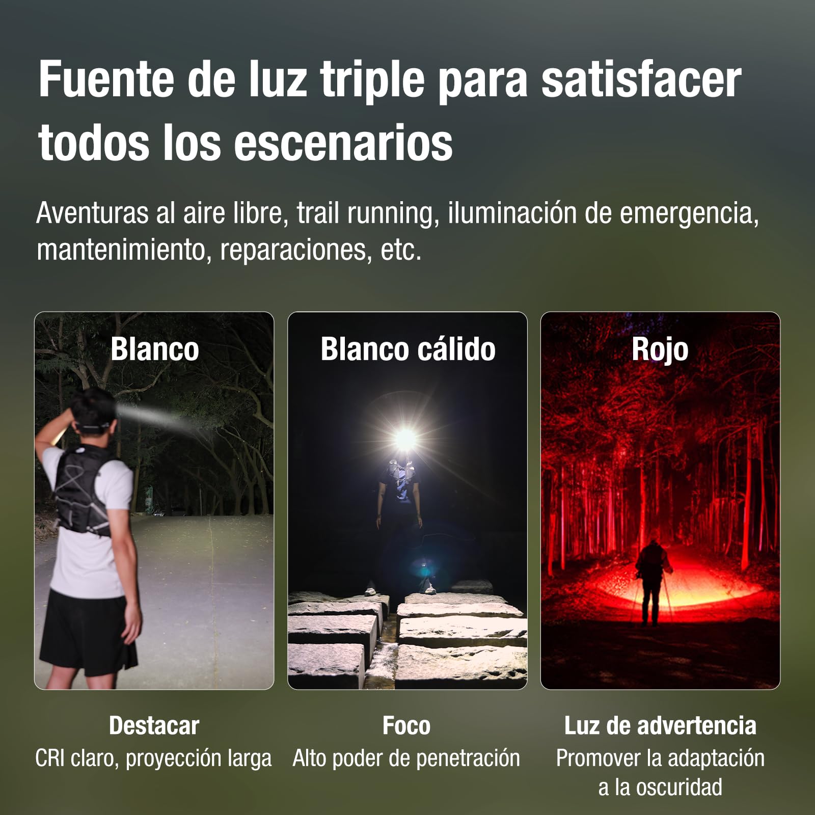 klarus Linterna frontal HM5 800 lúmenes, ultrafina, ligera, con luz roja, doble interruptor, 105 horas de tiempo de funcionamiento, IPX6, resistente al agua, linterna frontal LED para correr, camping