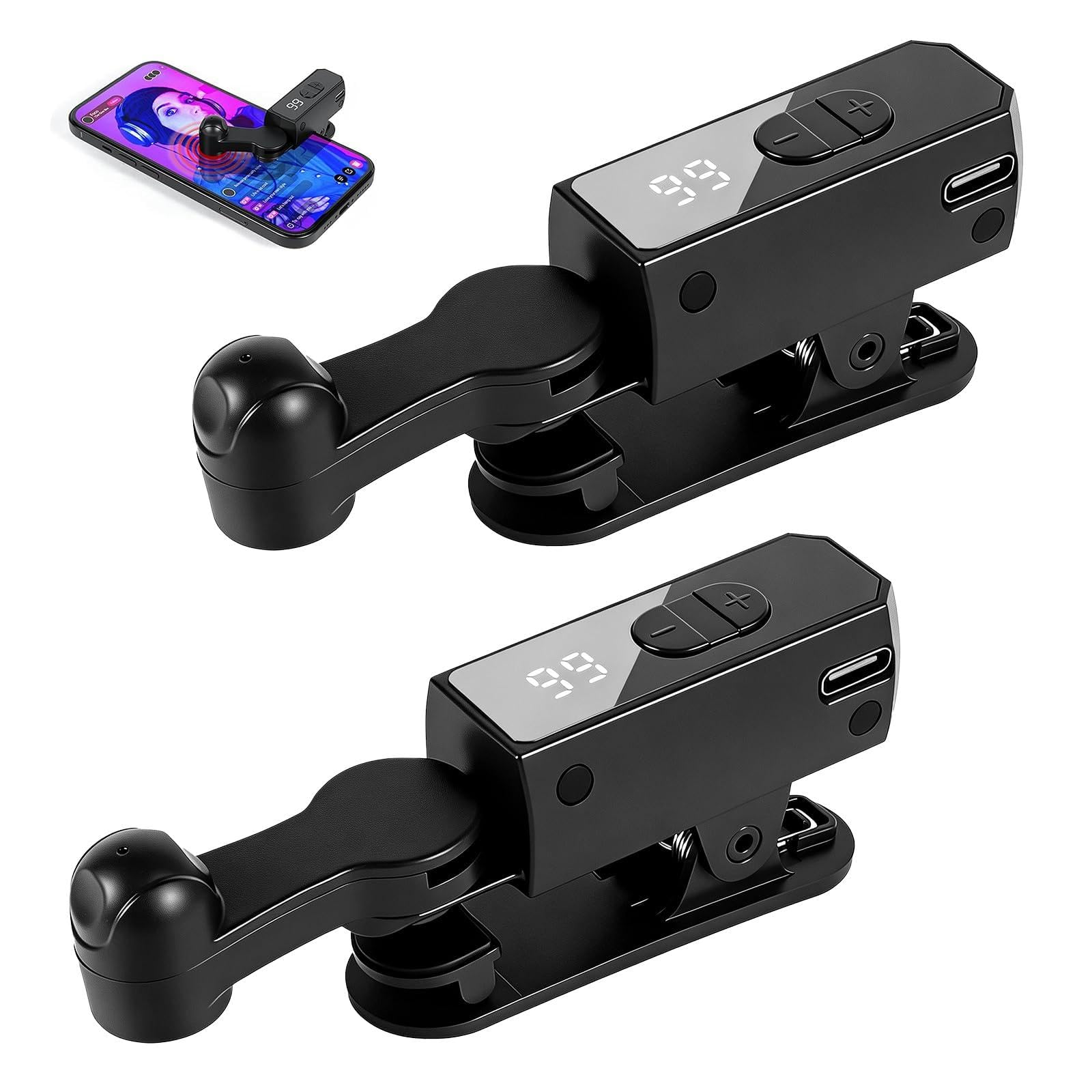 Photo 1 of Wireless Auto Clicker for iPhone, iPad & Android – Rechargeable Screen Tapper for TikTok, Live Streams, Likes, Games & Repetitive Tasks – 107 Adjustable Speeds for Social Media (Black, 2 Pack)