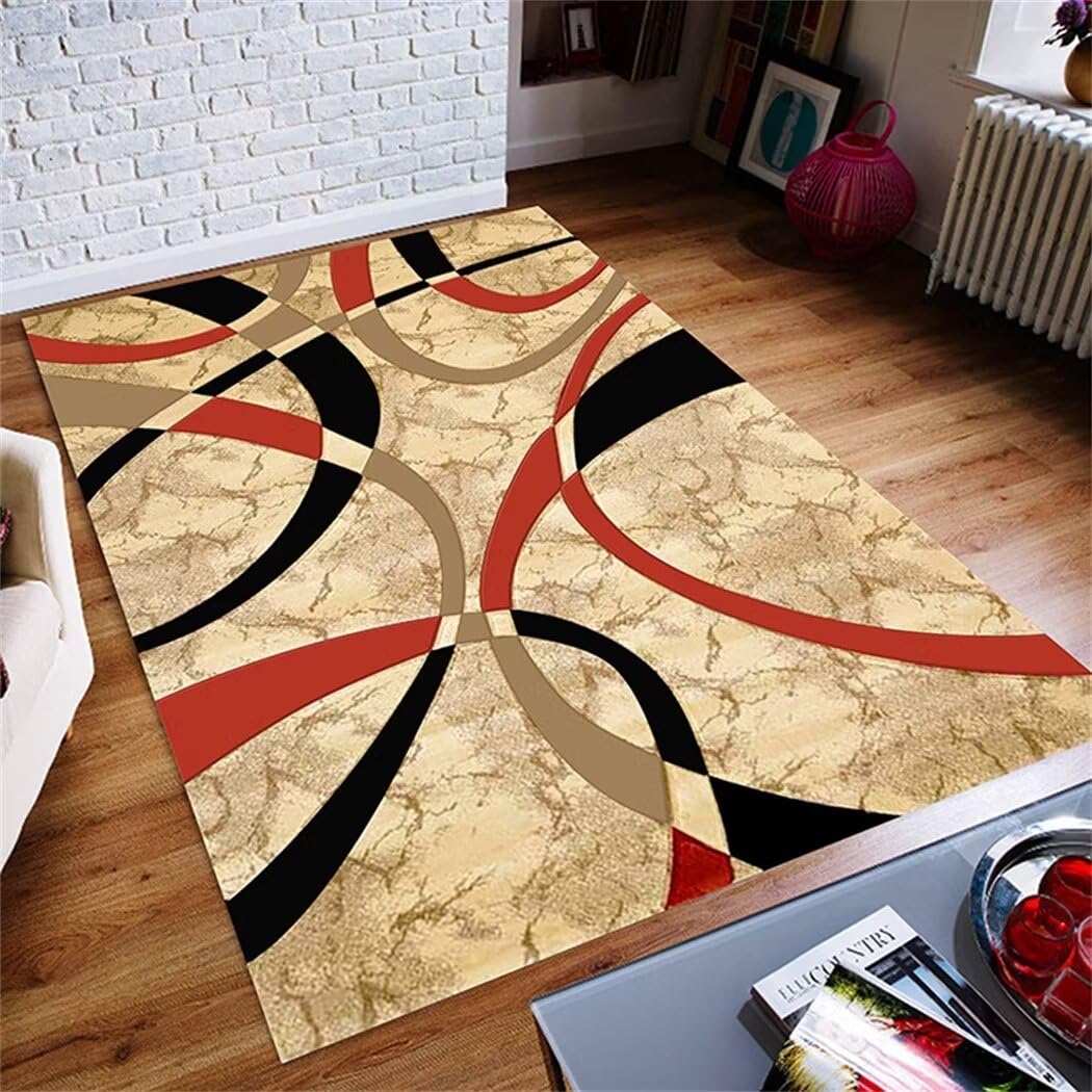 Tapis chambre enfant doux 50x80 rouge moderne lavable