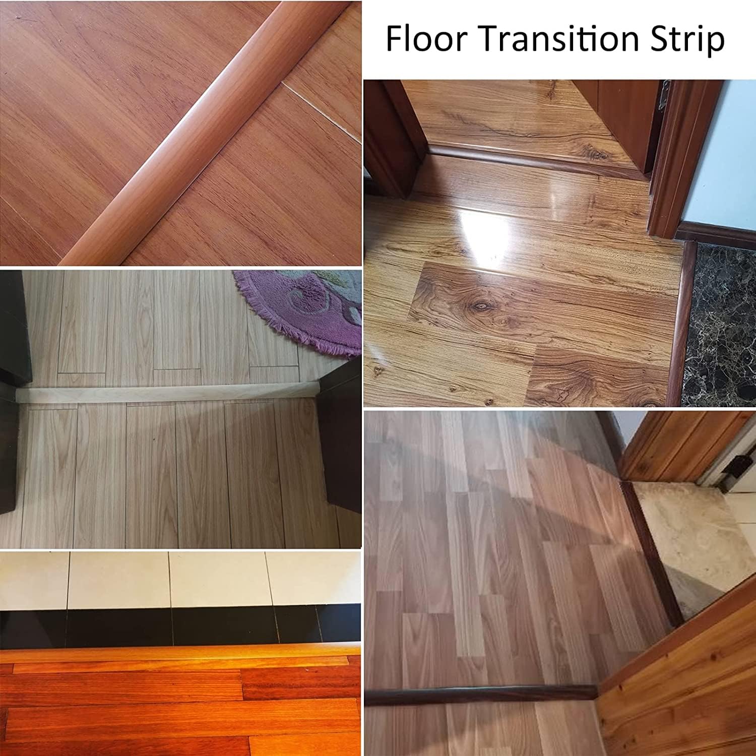 Barre de Transition pour Rampe d'accès pour piétons, Barre de Transition de Porte Finition Bois, seuil en Aluminium pour Moquette et carrelage, réducteur de niv，#4 Length 60cm/23.6