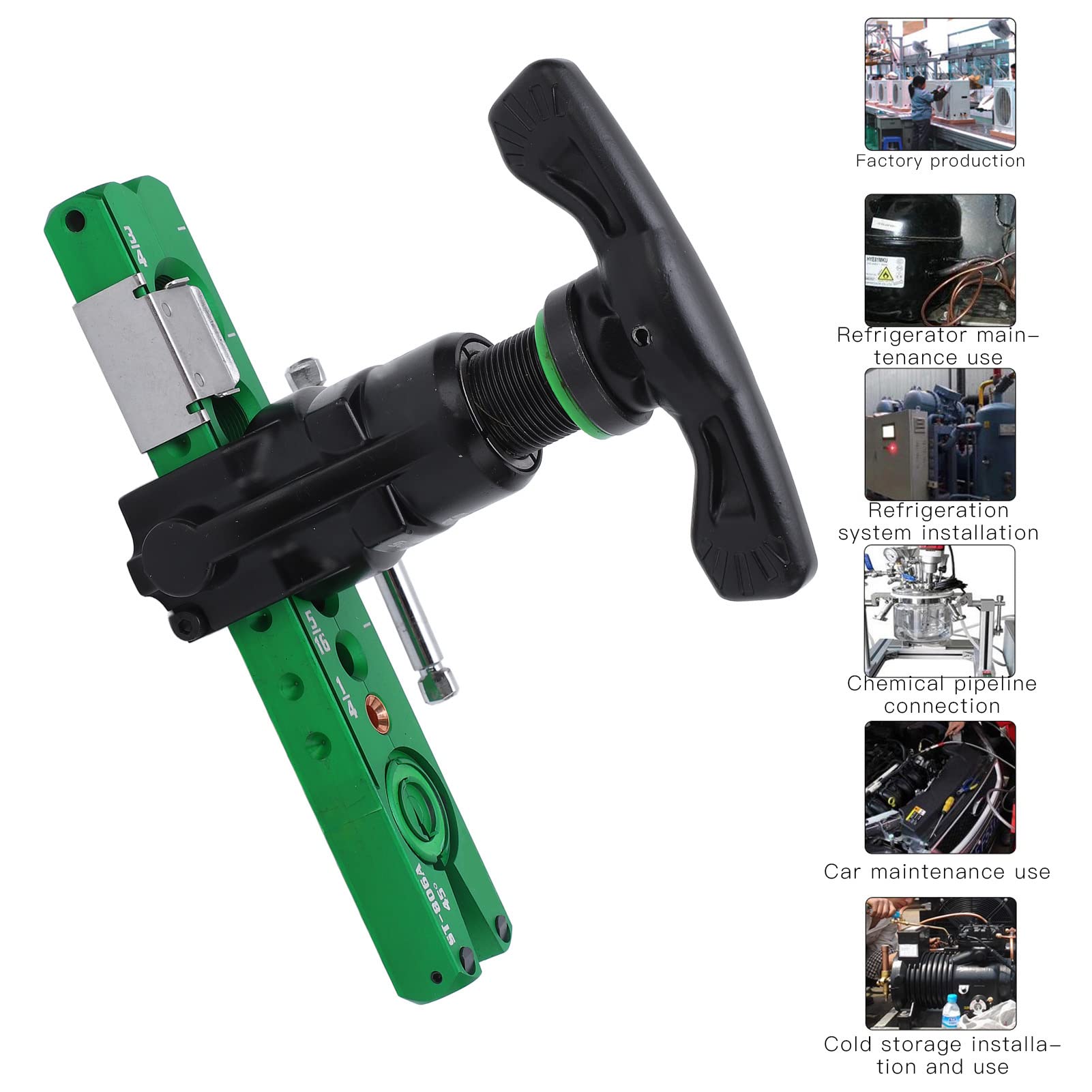 Hilitand Herramienta de Abocardado de 45 Grados, Expansor de Tubo Tipo Cono Excéntrico, Herramienta de Refrigeración de Aire Acondicionado para Tuberías de 1/4-3/4 Pulgadas