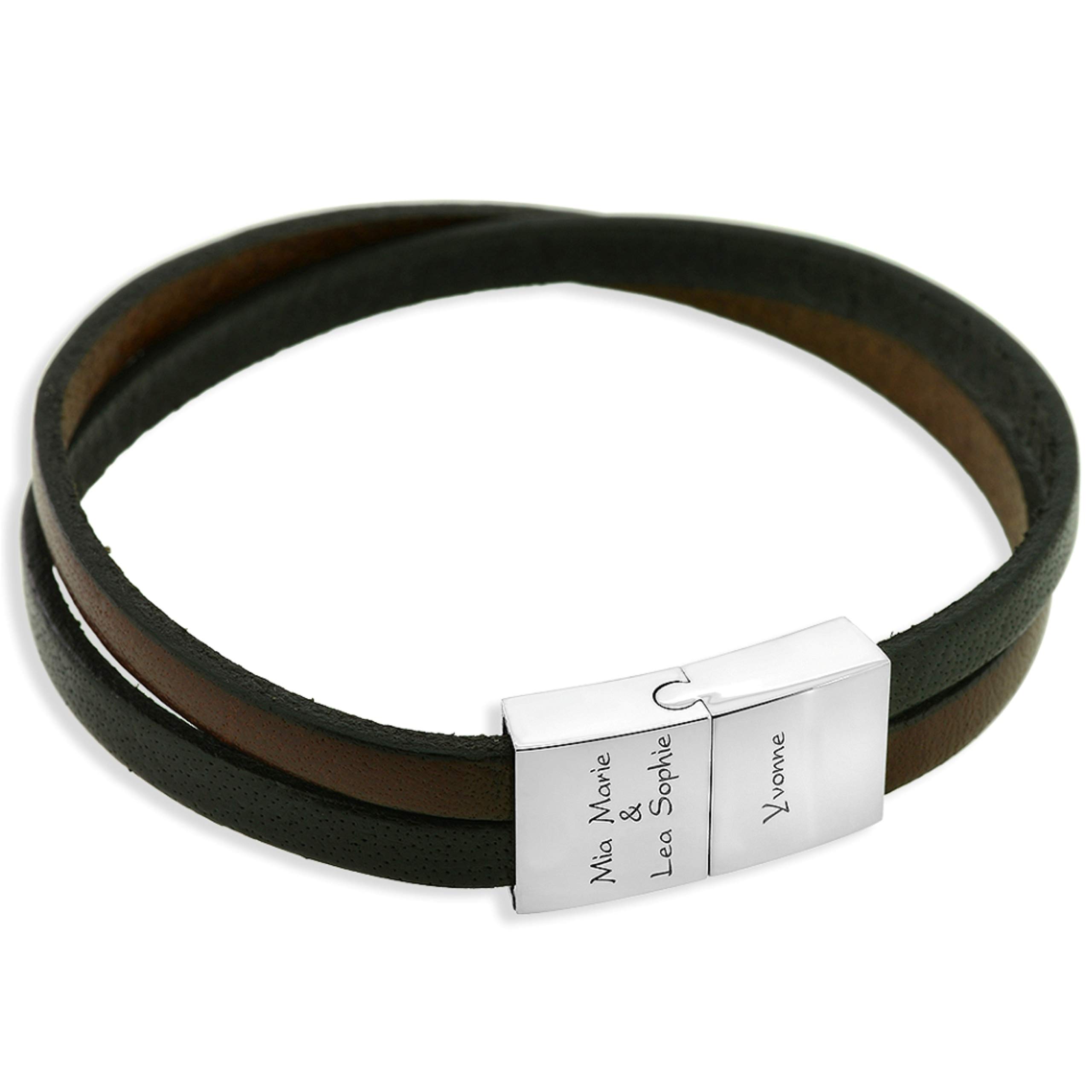 Herren Armband mit Gravur Namensarmband Leder Herrenarmband Lederarmband Spruch Armband mit Gravur Männer Herrenschmuck Gravur Männerschmuck schwarz braun dickes Leder | HANDMADE IN GERMANY
