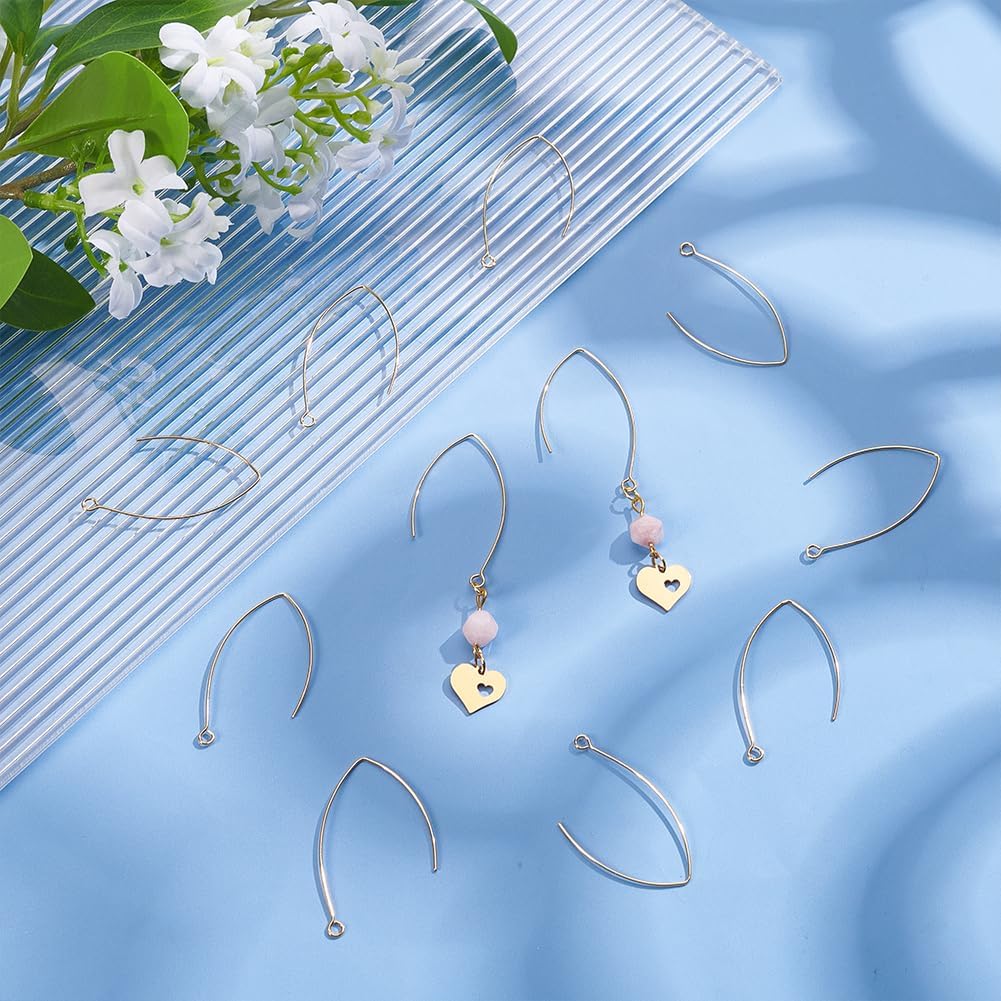 UNICRAFTALE About 40Pcs 18K Gold Plated Earring Hooks U Shape Earring Hooks Ear Wire Fish Hooks Golden Dangle Earring Earring Hooks Accessories for DIY Earring Jewelry Making Findings - Image 3