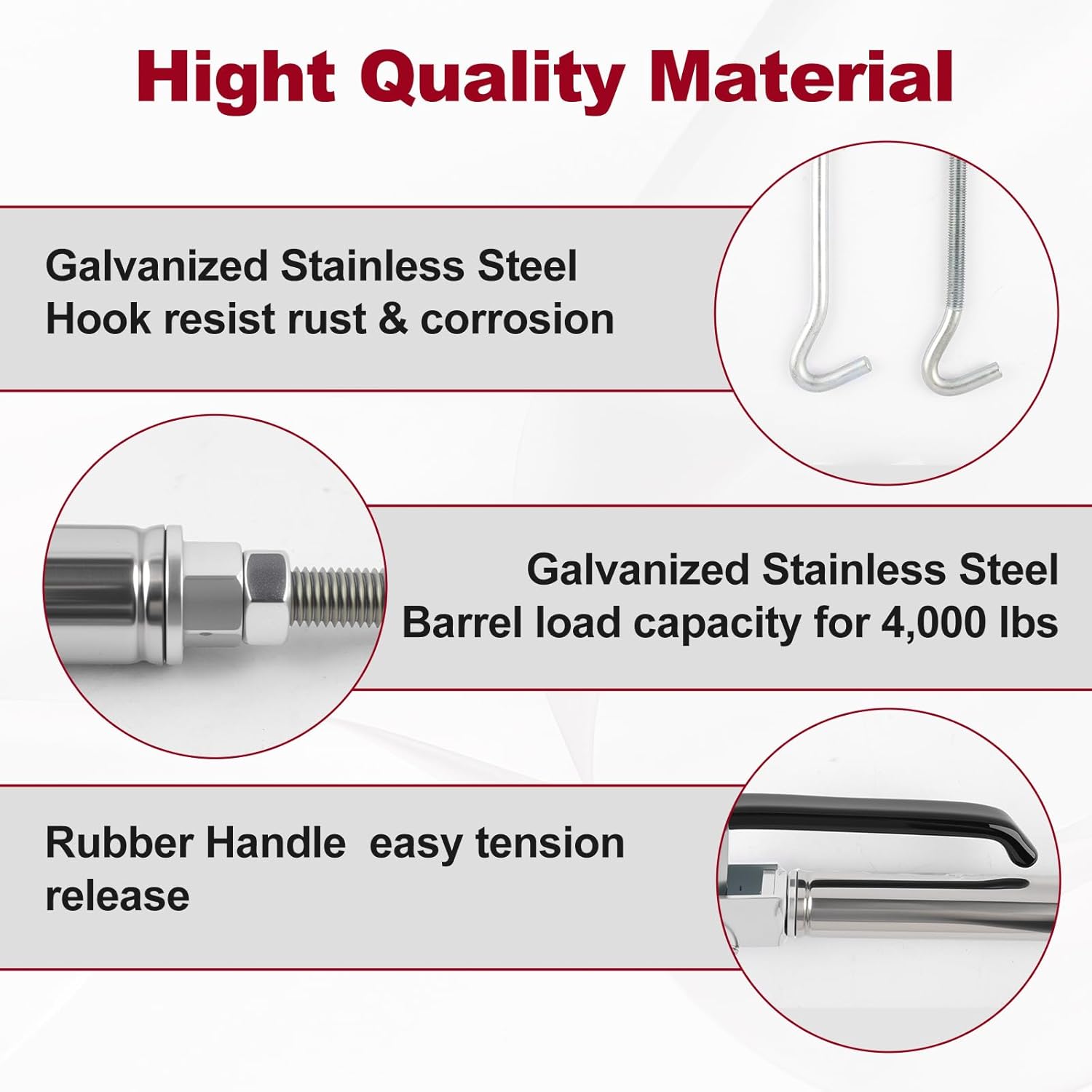 Turn-Buckles Replacement Set for Truck Camper, Including Front & Rear Turn-Buckles | Premium Stainless Steel