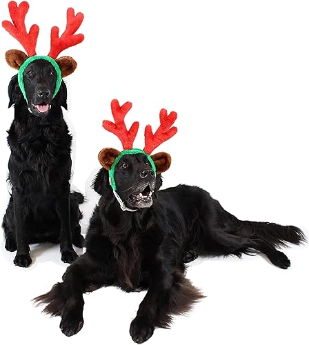 Miniatura 2 de Cuernos de reno de Navidad con orejas para grandes perros por Midlee