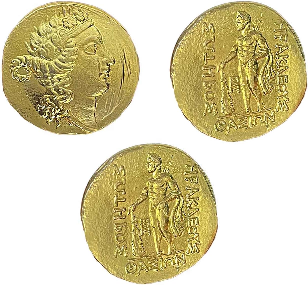 3 Pcs Ancient Greek God of Wine Ancient Greek Coin Creative Replica Coins Coin Collectibles Commemorative Coin Ancient Greek Mythology Gold Coin Art Collection Gift Thumbnail