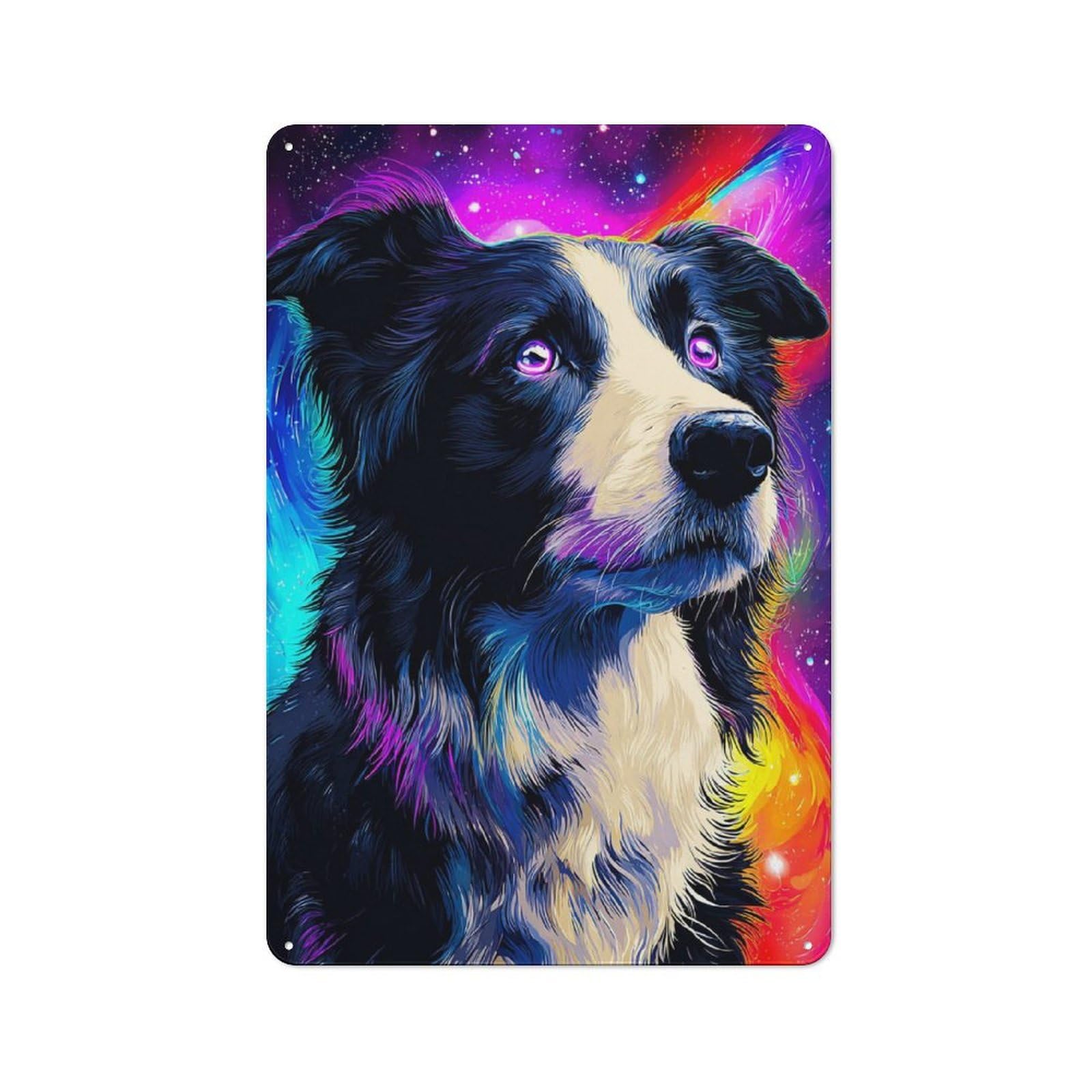 Clean Industrial Galactic Pup Cosmic Canine Art -1 Industrial Metal Sign 30x20cm, Studio Wall Art for Loft, Studio, Office Or Creative Room