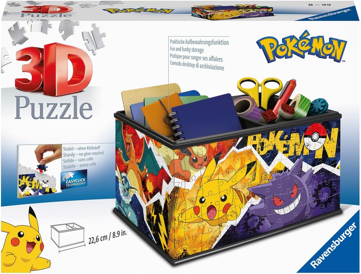 Ravensburger 3D Puzzle 11546 - Pokémon Storage Box - Practical Organiser for Pokémon Fans from 8 Years - Pokémon Toy, Pokémon Gift