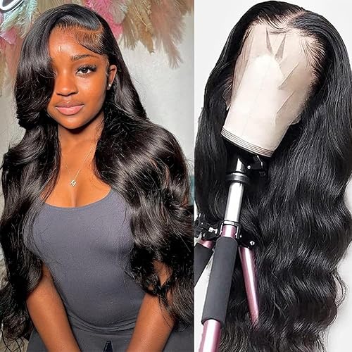 Pelucas de cabello humano sin pegamento, prearrancadas de 13 x 4, pelucas de encaje frontal para mujeres negras, cabello humano con abuelitos, línea