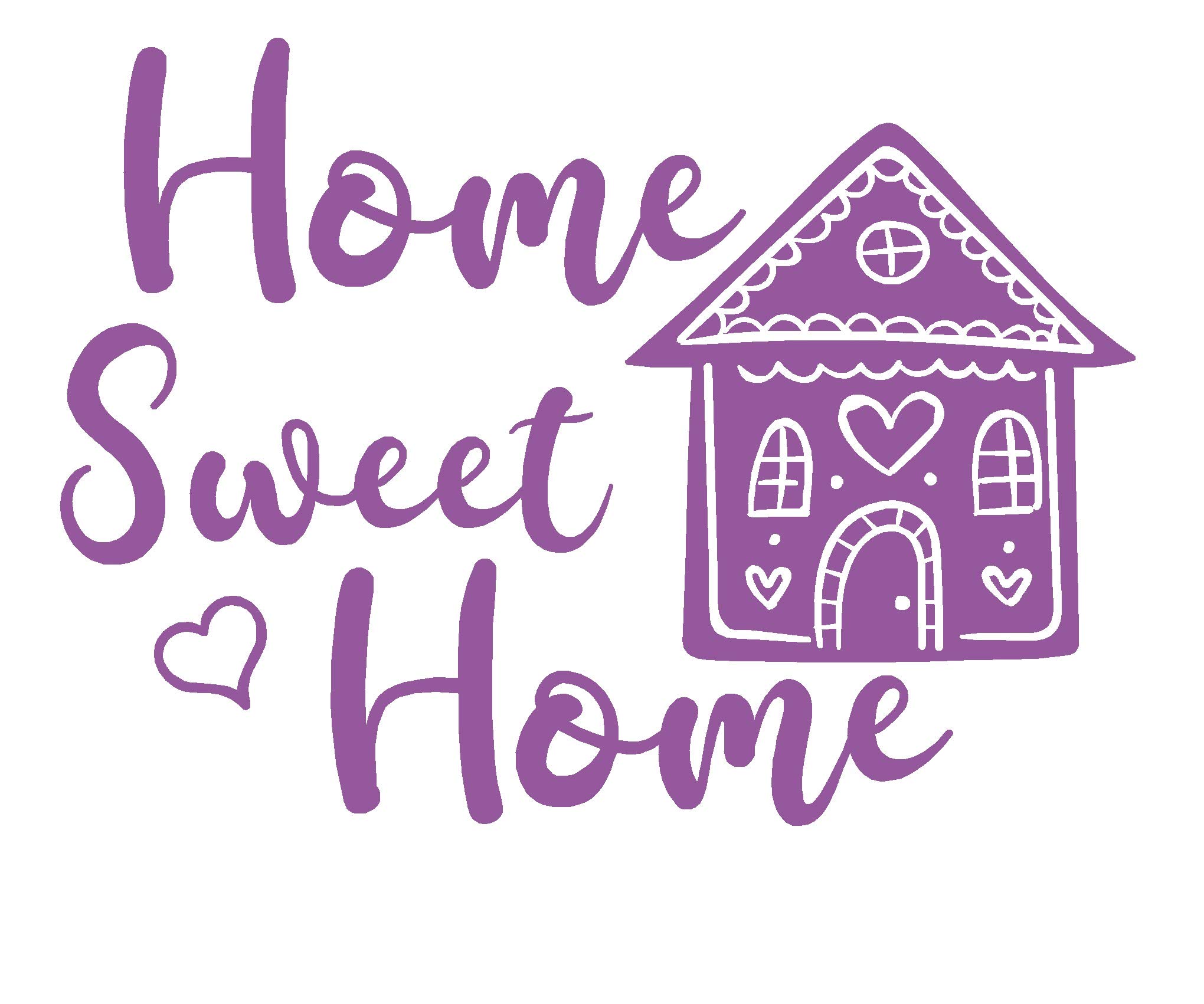 LightningSigns Home sweet home instawall inspirational quote sticker vinyl wall art LSWA98422 (Purple)