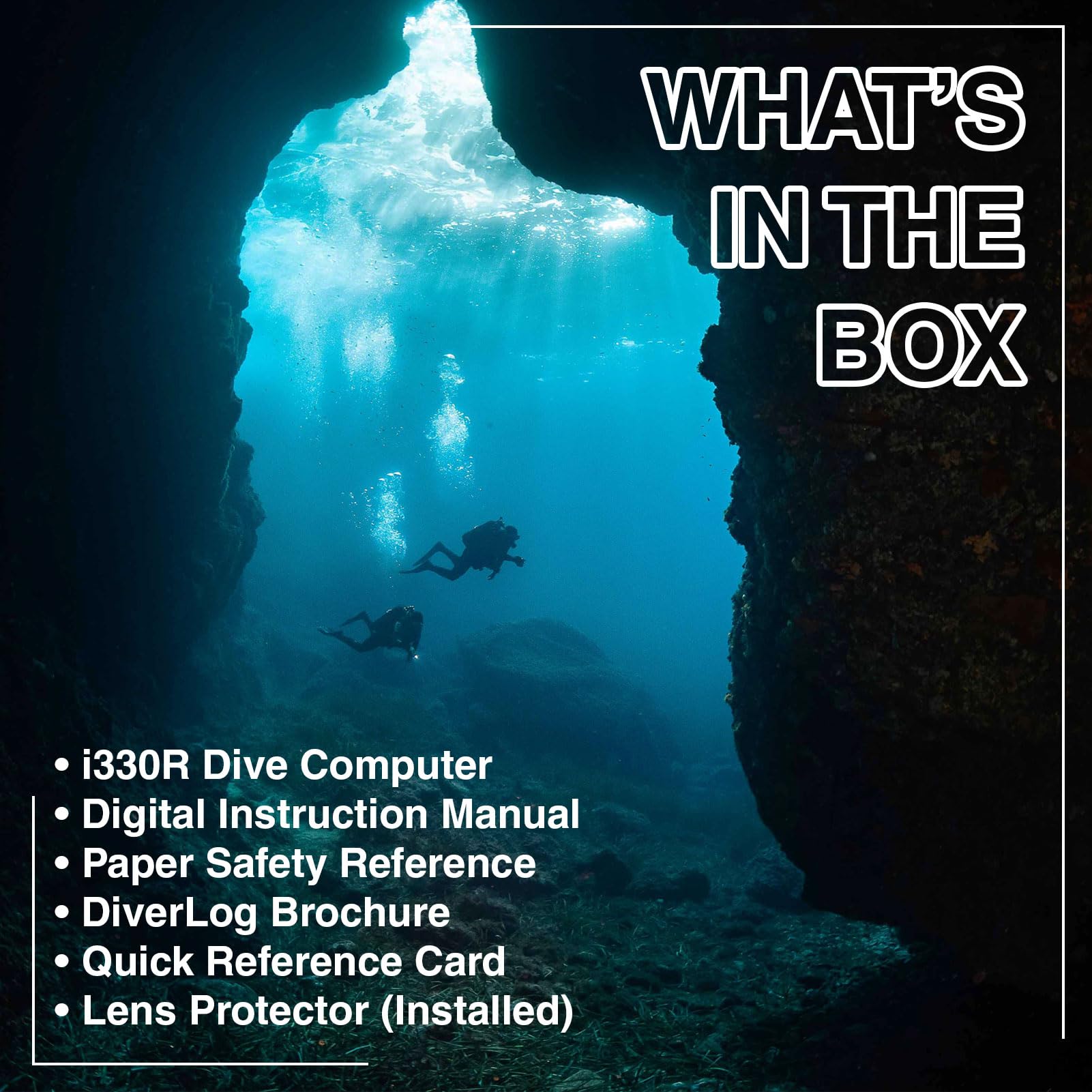 Aqualung i330R - Tauchcomputer, Bluetooth, Gut lesbares, ultrahelles Farbdisplay, Intuitive Benutzeroberfläche, Aqua Lung Dive Computer mit wiederaufladbarer Batterie, Ideal zum Tauchen