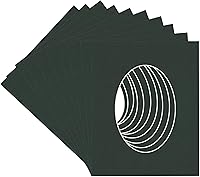 Vista 337 de CountryArtHouse Marco ovalado verde cazador de 5 x 7 pulgadas, sin ácidos, con núcleo blanco, corte biselado para fotos de 4 x 6, se adapta a marcos