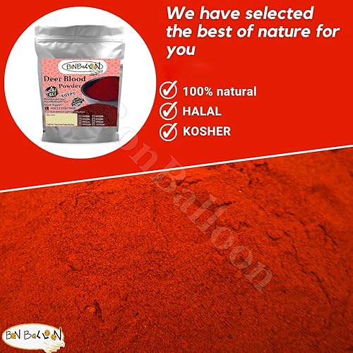 Miniatura 8 de Pure & Natural Deer Blood Magic Polvo rojo premium molido Natural seco seco hierbas hierbas hierbas sin aditivos sin conservantes Halal (17.64 oz