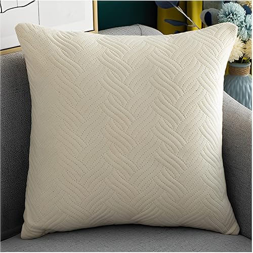 Miniatura 3 de QIYINQIN Juego de 2 fundas de almohada decorativas de terciopelo de lujo suave de 18 x 18 pulgadas, funda de cojín moderna acolchada cuadrada