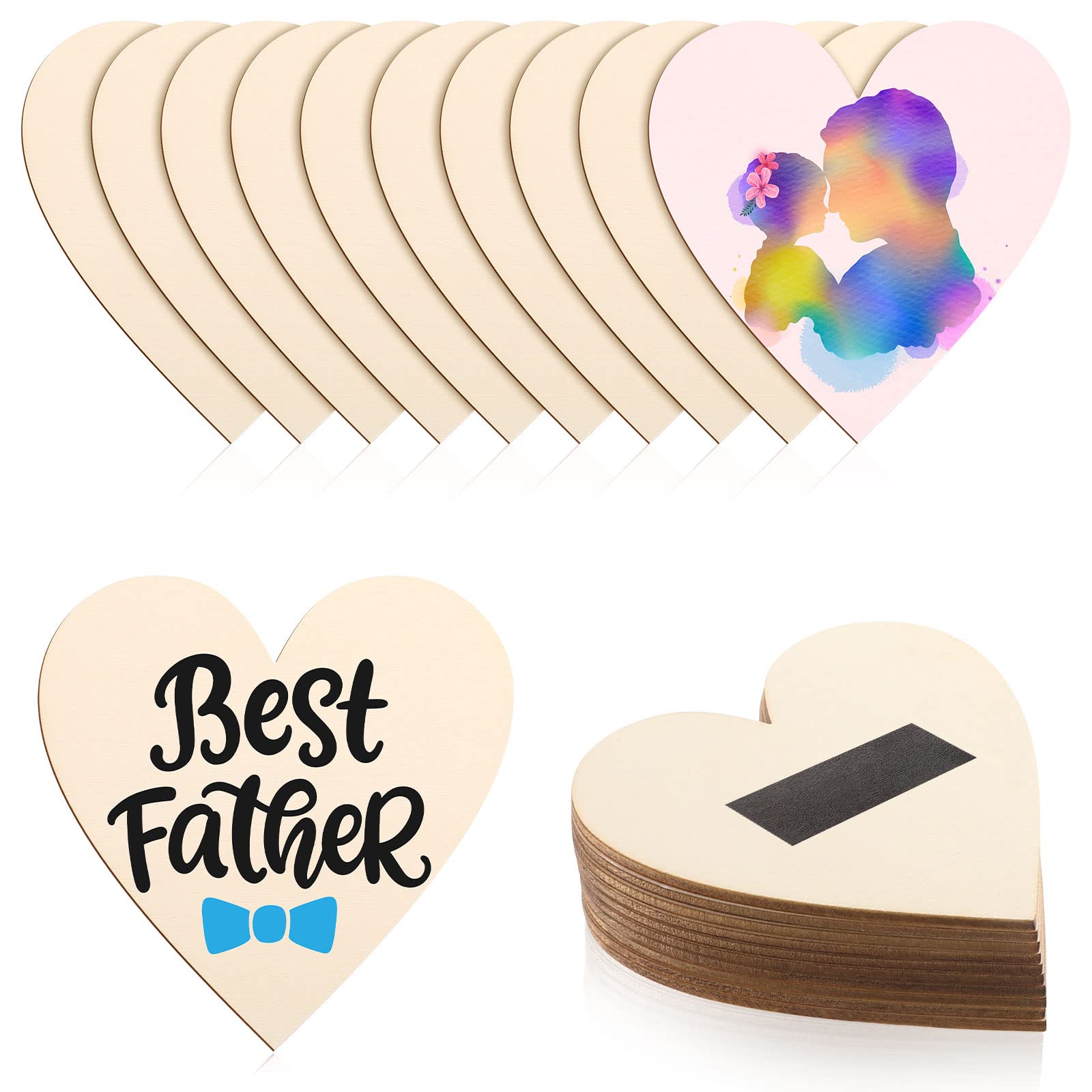 Cœurs en bois cadeaux d'invités pour un mariage personnalisé et unique