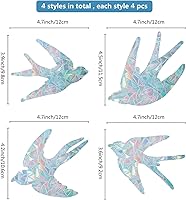 Vista 18 de GORGECRAFT 16 calcomanías de alerta de vidrio para ventana de mariposa, anticolisión, animales, arcoíris, para pájaros, pegatinas, película