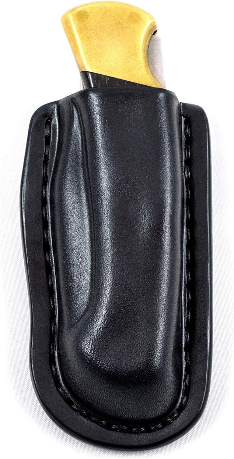 Custom leather sheath for Buck 112 Ranger, vertical carry with belt loop, pocket knife leather case, edc