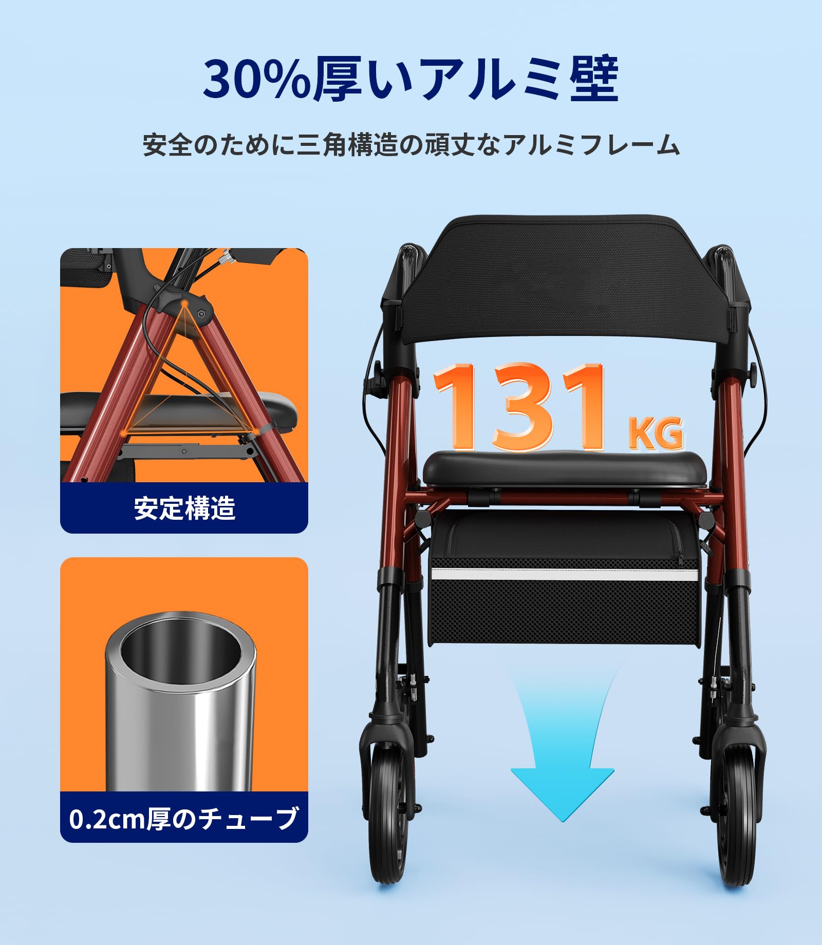 Amazon | 歩行器 歩行車 シルバーカー 室外用 折りたたみ可能 座面付き