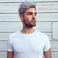 Vista 4 de Peluca de cabello humano tipo tupé de repuesto para hombre, con encaje frontal suizo, parte superior con base de encaje y poliuretano alrededor