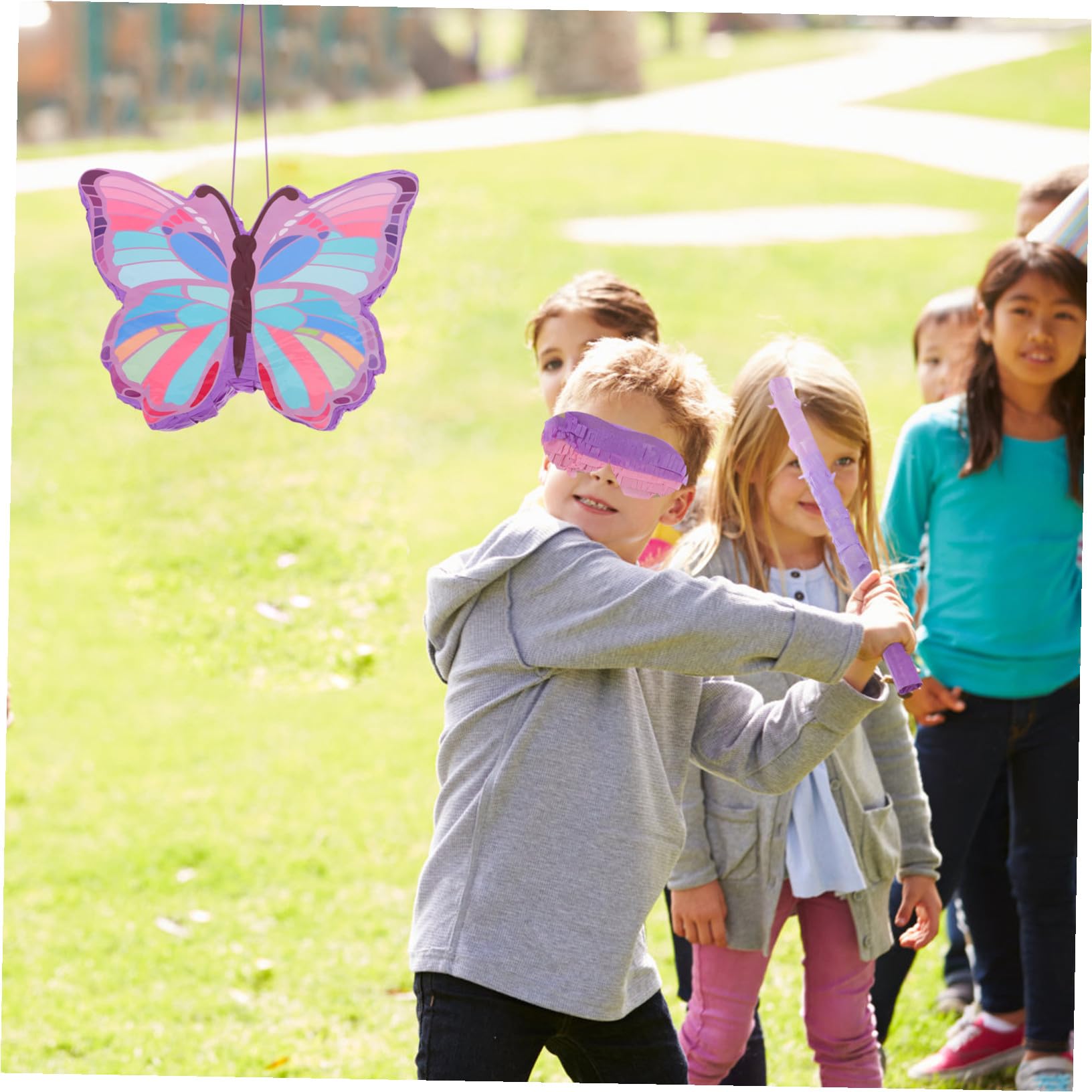 Mipcase Piñata Temática de Mariposas Color Púrpura para Fiesta de Cumpleaños Infantil con Diseño Decorativo y Fácil de Rellenar para Juegos y Dulces