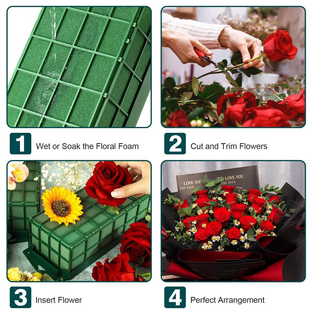 Support Fleurs Mousse Réutilisable Lot De 3 Cages En Mousse Florale Povxlum - Support Fleurs Avec Mousse Humide