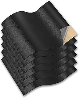 6 Pcs Self Adhesive Leather Repair Patch,20×30cm Black Self-Adhesive Leather Repair Tape,Black Waterproof Patch,Easy to Use,for Couch Car Seat Bags DIY Crafts