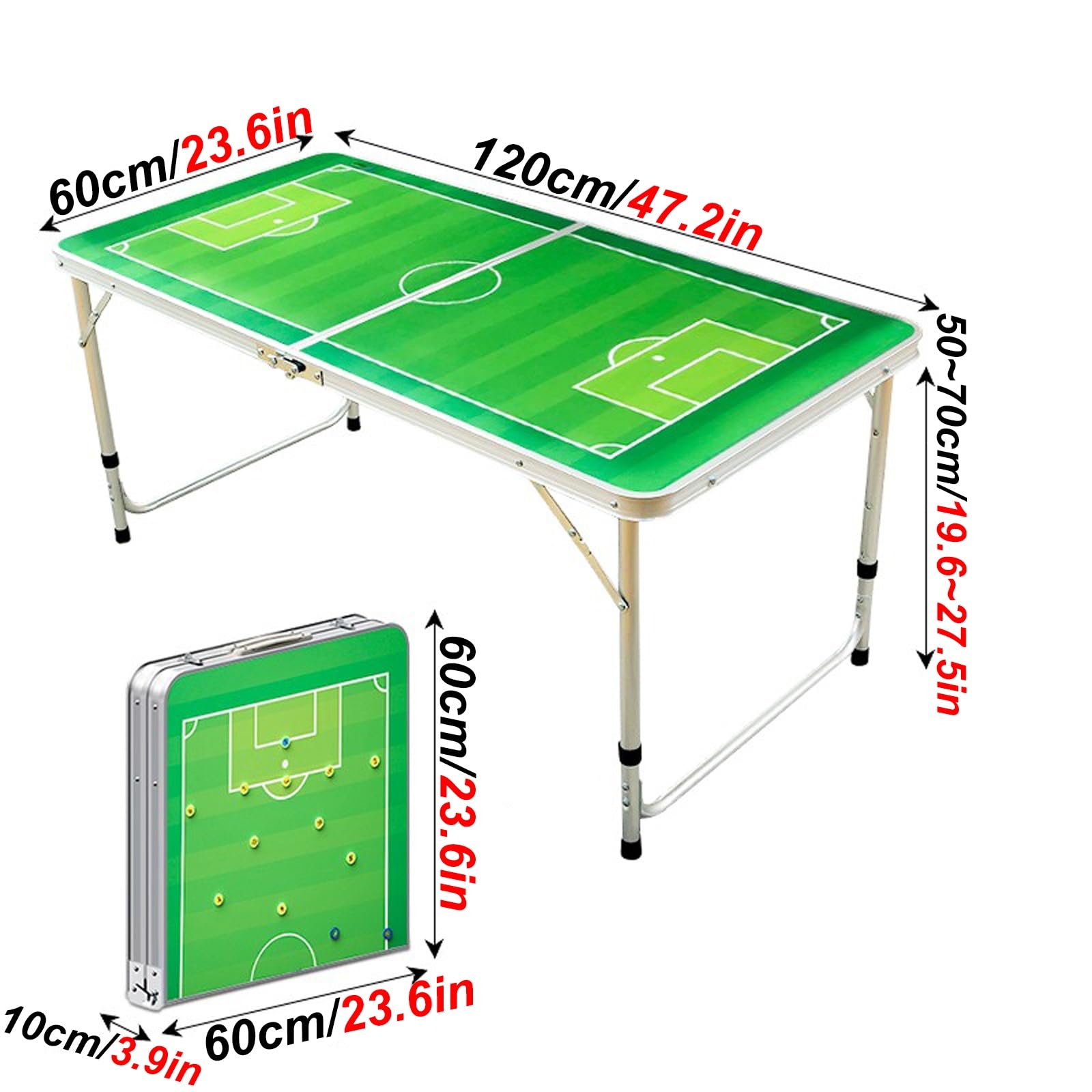 Lavagnetta Tattica Calcio, Lavagna Tattica Statica da Calcio, Design Pieghevole, Altezza Regolabile, Materiale in Lega di Alluminio, Ideale per l'Insegnamento