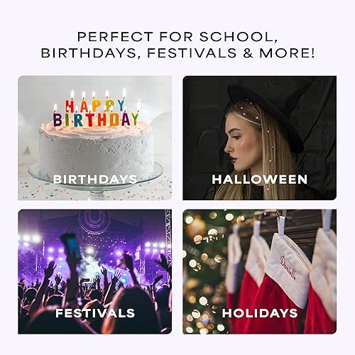 Miniatura 7 de Bolígrafo de gemas para el cabello para niñas, 240 gemas adhesivas para el cabello y herramienta de estampación, kit de joyas para el cabello para