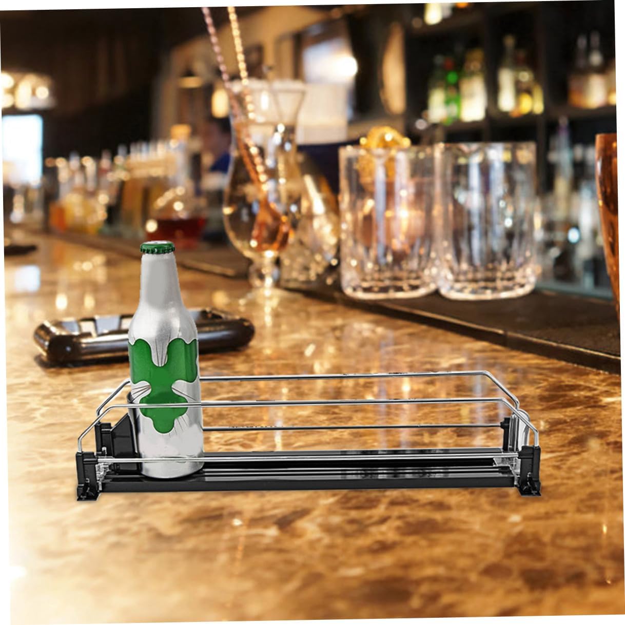 2pcs Automatic Pusher Soda Can Organizer for Refrigerator Smooth Finish Drinks Dispenser Easy Install Beverage Organizer for Fridge Stable Material for Convenient Use