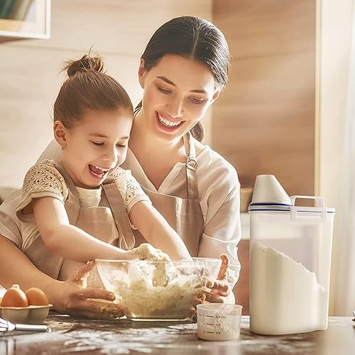 Miniatura 6 de Fabater Recipiente hermético de almacenamiento de arroz, contenedor de harina de cereales secos de 3 a 5 libras, dispensador de alimentos para