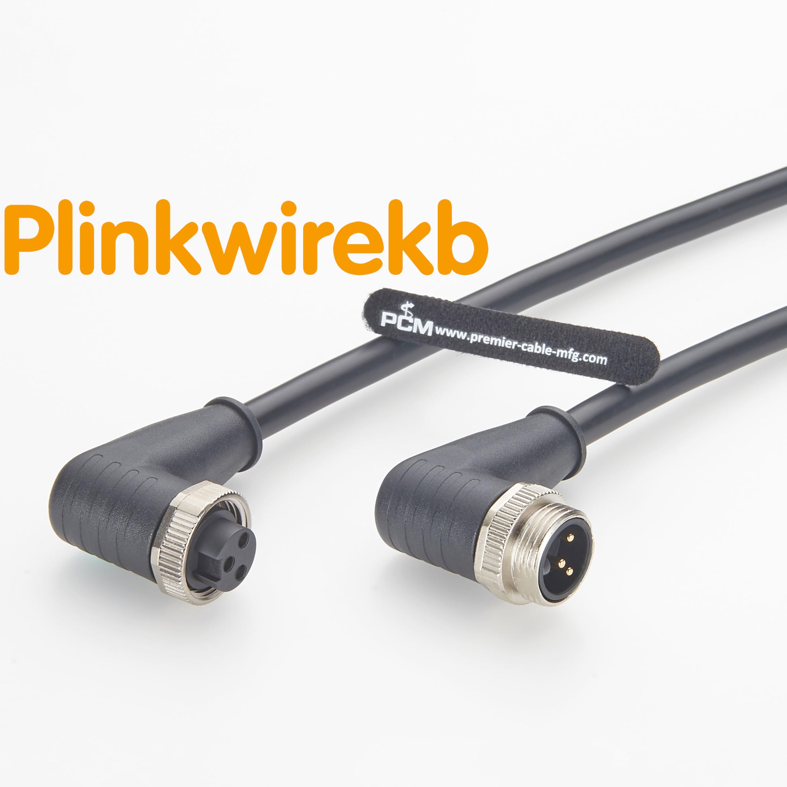 7/8"-Rundstecker-Winkelkabel (Stecker auf Buchse), 3-poliges Netzkabel, 14 AWG, kompatibel mit Turck WSM WKM 34-M S4000 für DeviceNet, Sensoren oder industrielle Automatisierungssysteme 3m